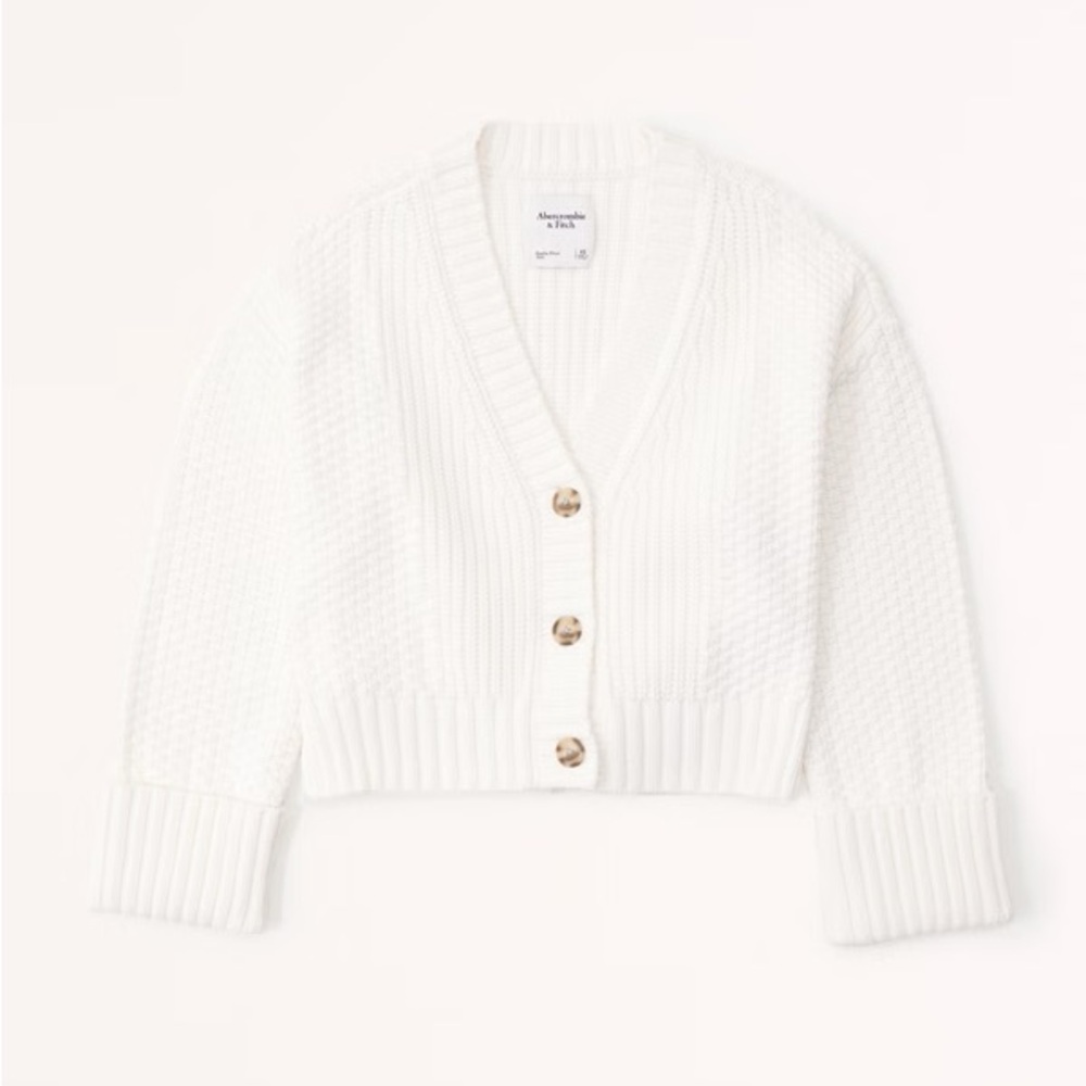 Abercrombie & Fitch Women's Cream Button-Up Cardigan